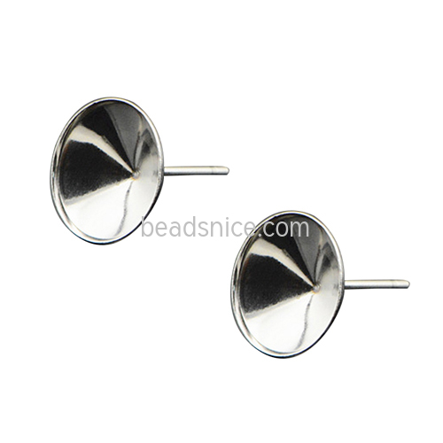 Stainless steel stud earring bezel setting