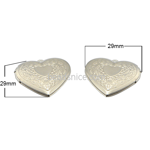 Stainless steel Heart locket pendant Metal Focal basic photo charms