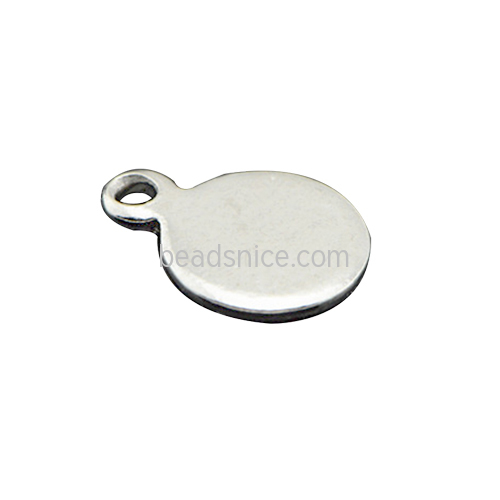 Custom stainless steel jewelry tag with logo laser engraved on round disc