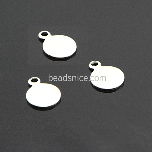 Custom stainless steel jewelry tag with logo laser engraved on round disc