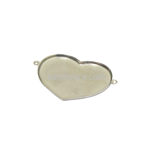 Stainless steel cabochon small with loop - For heart Cabochons