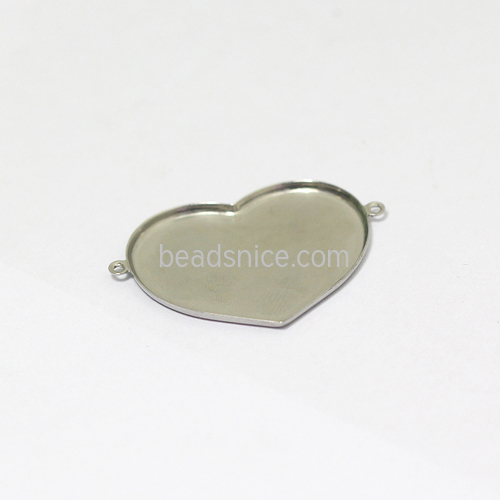 Stainless steel cabochon small with loop - For heart Cabochons