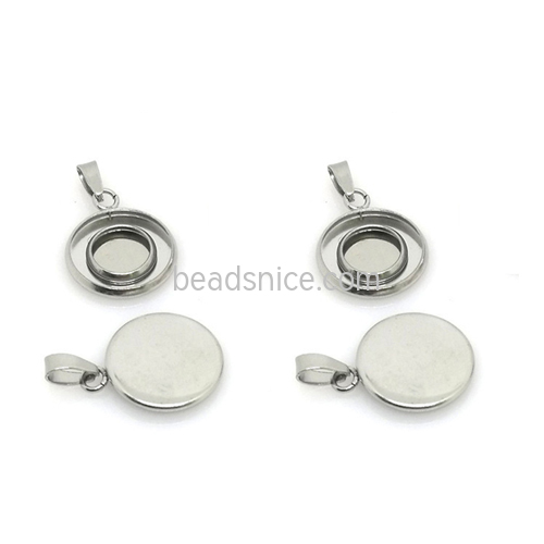 Stainless Steel Double Circle Round Pendant Blank Diy Jewelry accessories