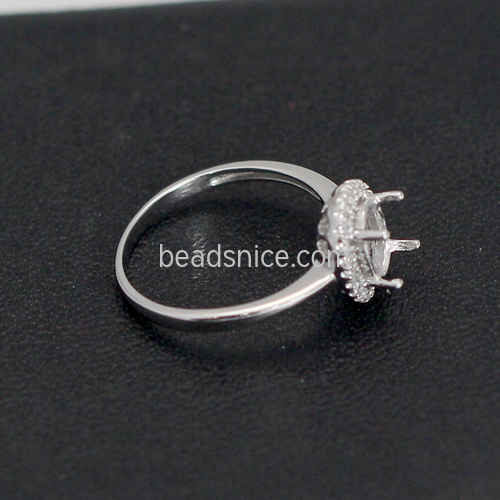Wholesale jewelry 925 silver oval ring settings