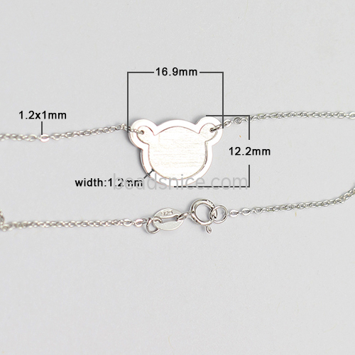925 Sterling silver bear bracelet lovely cute chain gift for little girl wholesale fashion jewelry nickel free