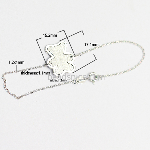 925 Sterling silver bear bracelet delicate gift for girlfriend jewelry wholesale