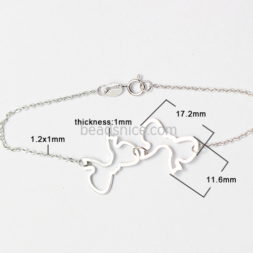 925 Sterling silver hollow bow bracelet little girl gift special novel wholesale fashion jewelry