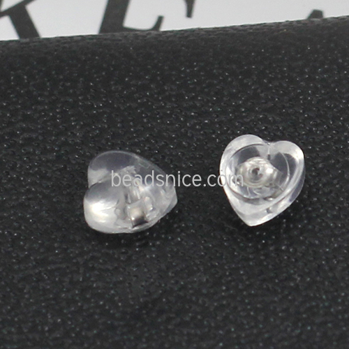 Sterling Silver Ear Nuts Clear Plastic Earring Back