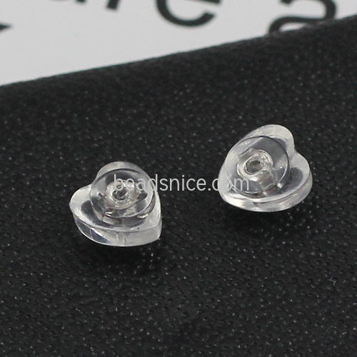 Sterling Silver Ear Nuts Clear Plastic Earring Back
