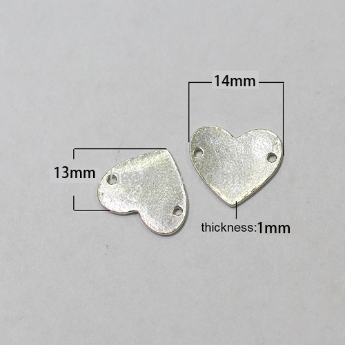 Sterling silver heart pendants charms stamping blanks tags wholesale jewelry findings DIY