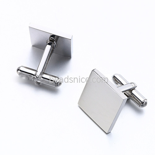 Stainless Steel Cufflink Square Blank