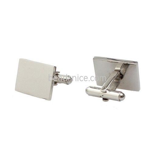 Stainless Steel Cufflink Rectangle Base