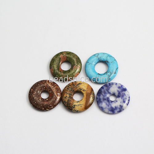 Donut gemstone pendants multicolor jewelry making wholesale bulk