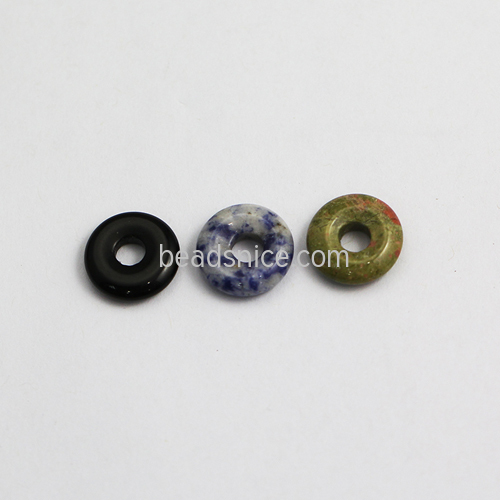 Donut gemstone pendants multicolor jewelry making wholesale bulk