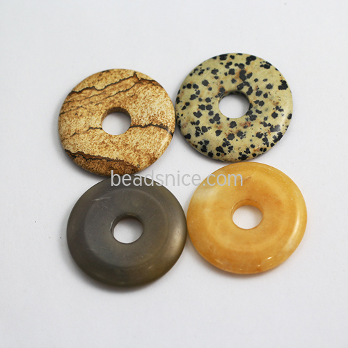 Donut gemstone pendants multicolor jewelry making bulk wholesale