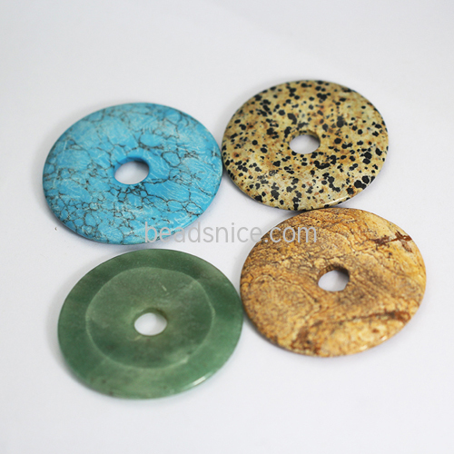 Donut gemstone pendants bulk multicolor jewelry making wholesale