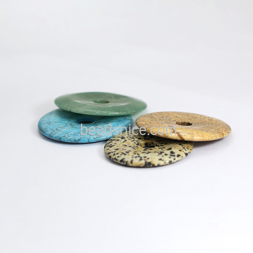 Donut gemstone pendants bulk multicolor jewelry making wholesale