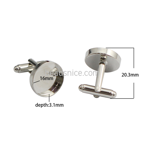 Sterling silver Suit shirt cufflinks mens Simple Metal wholesale Vogue Jewelry findings Trendy style
