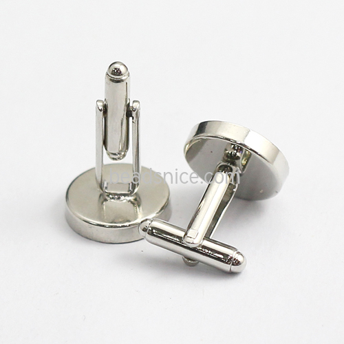 Sterling silver Suit shirt cufflinks mens Simple Metal wholesale Vogue Jewelry findings Trendy style