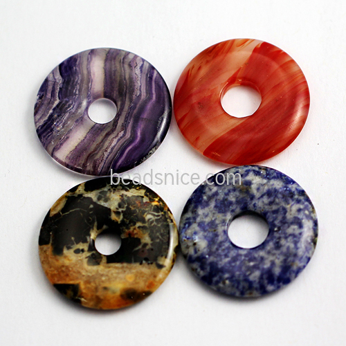 Donut gemstone pendants multicolor jewelry making