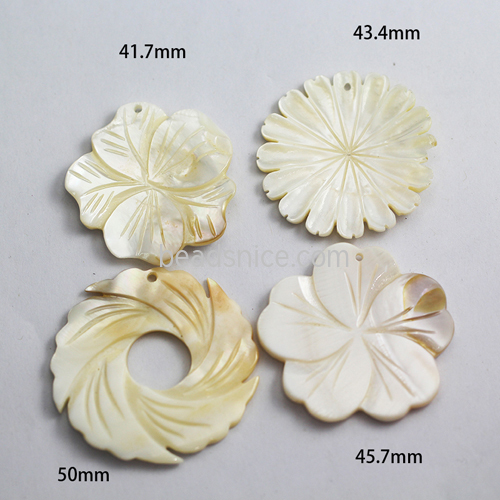 Carved flower pendant bead jewelry supplies making