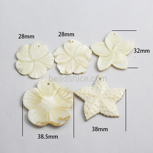 Carved flower pendant bead jewelry supplies making