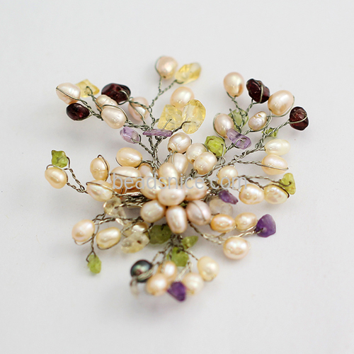 Pearl wire wrap brooch jewelry making findings