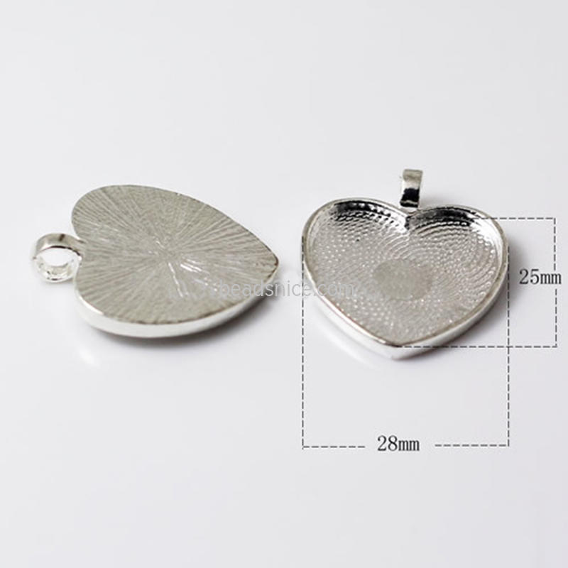 Sterling Silver Heart Pendant Blank Jewelry Making Supplies