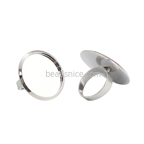 Adjustable ring base setting  with round bezel fit cabochons