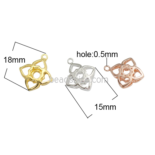 Hollow Filigree Pendant Charm Jewelry Pendants Brass Diamond-shaped