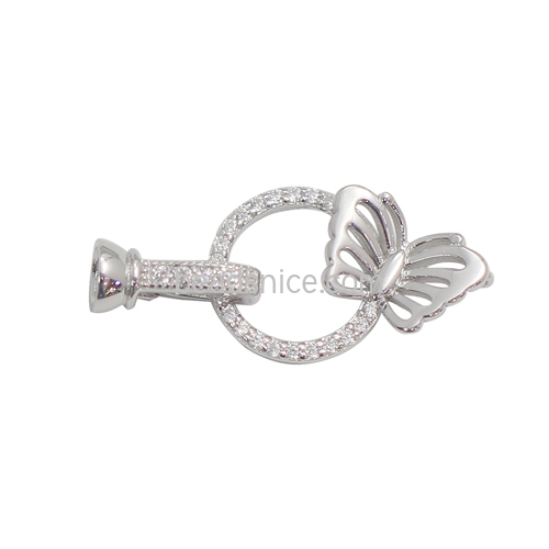 925 Sterling Silver Clasp with Butterfly Micro-inlay Zircon High Quality Wholesale Jewelry