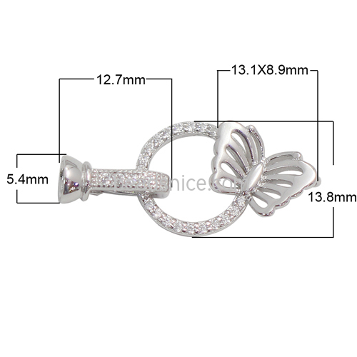 925 Sterling Silver Clasp with Butterfly Micro-inlay Zircon High Quality Wholesale Jewelry