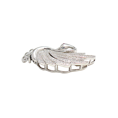 925 Sterling Silver Swan Bracelet Necklace Clasp Inlaying Zircon Accessories DIY Jewelry Making