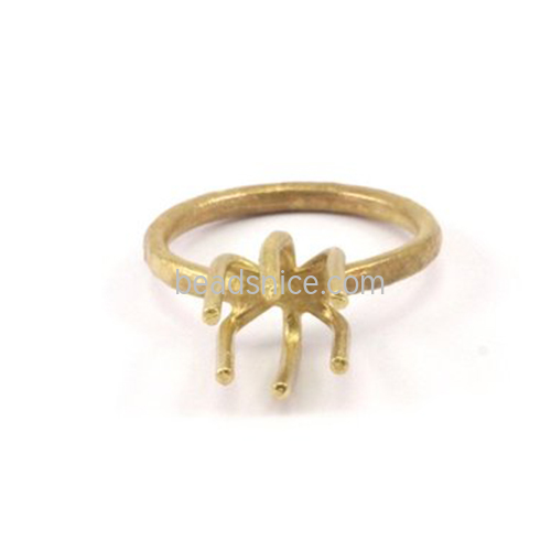 Brass Ring Setting Six-claw Jewelry Making Supplies Gold Color Crystal Rings High Quality Wholesale