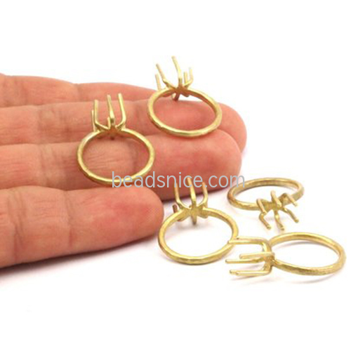 Brass Ring Setting Six-claw Jewelry Making Supplies Gold Color Crystal Rings High Quality Wholesale