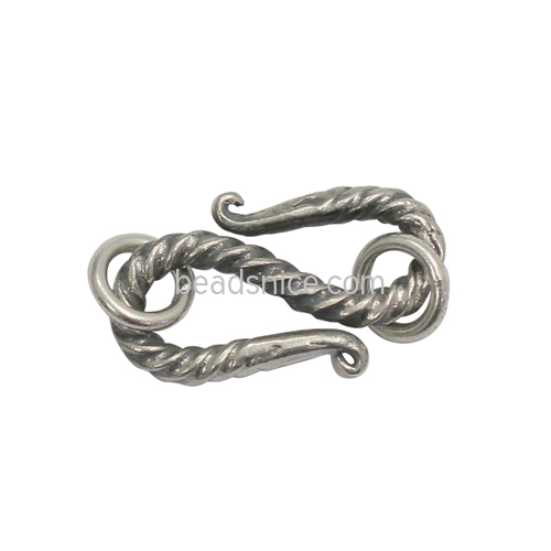 925 Sterling silver S clasp hook for necklace chain cord bracelet