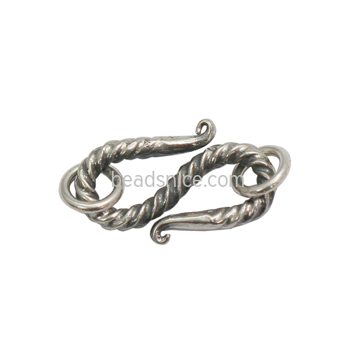 925 Sterling silver S clasp hook for necklace chain cord bracelet