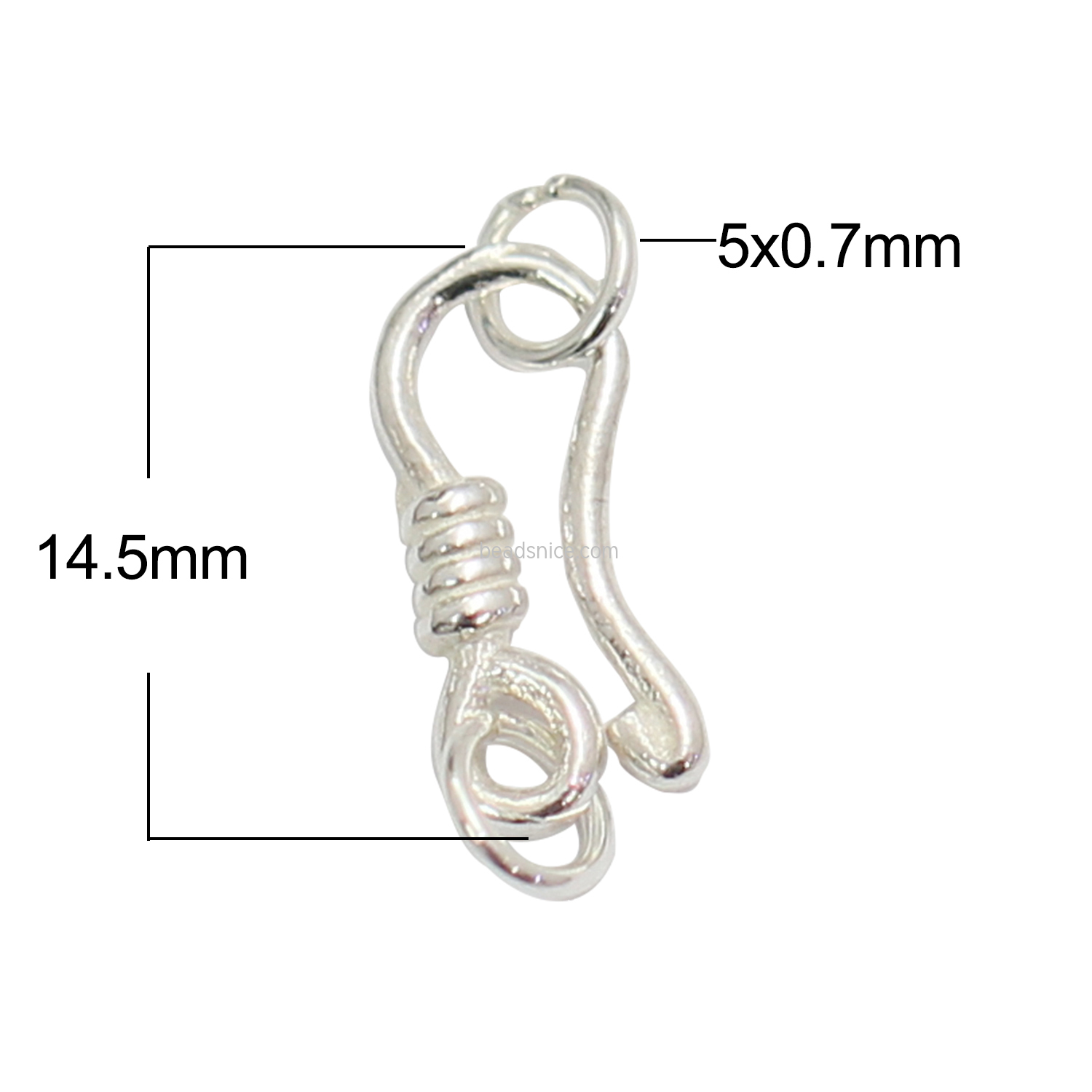 925 Sterling silver hook and eye clasp wholesale for jewelry making