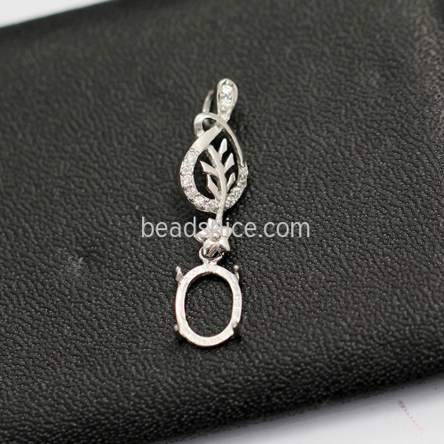 925 Sterling silver pendant setting bezel micro-inlaid zircon jewelry accessories