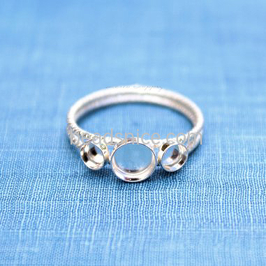 -没重量 价钱S925 Sterling Silver Ring Setting Fashion Ring Set Stackable Rings Handmade Pearl Gemstone Jewelry Making