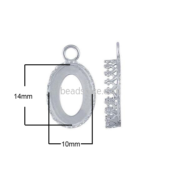 925 Sterling silver pendant setting DIY jewelry findings