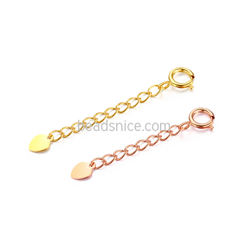 18k necklace bracelet chain extender with heart charm pendant