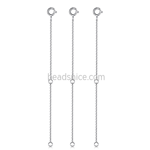 Sterling silver necklace bracelet extension chain with a round charm pendant