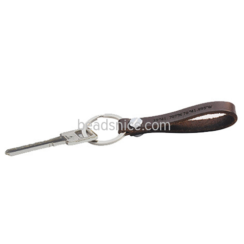 925 silver Leather keychain vintage creative jewelry wholesale
