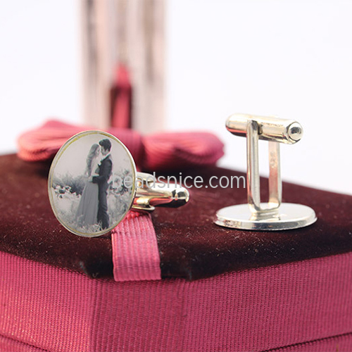 925 Sterling silver DIY custom photo shirt cufflinks accessories wholesale