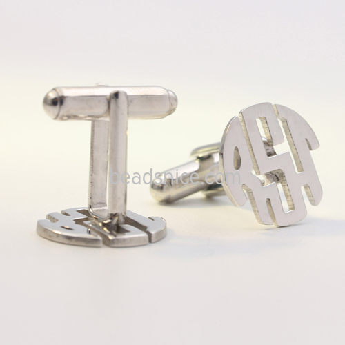 925 Sterling silver Men's Shirt Cufflinks DIY Custom Can Be Lettering LOGO Clothing Accessories Wholesale