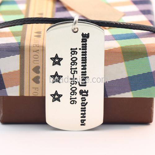Custom  Sterling Silver American soldiers Military Pendant Necklace DIY Lettering Sweater Chain Jewelry Personalized Wholesale