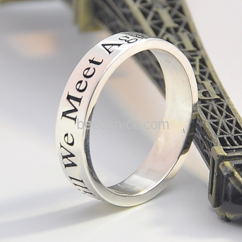 925 Sterling Silver Ring Custom Handmade DIY Lettering Creative Gift Unique Engraved Wedding Bands Wholesale
