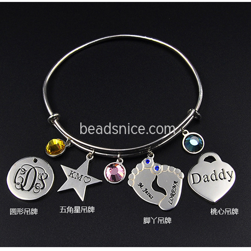 925 Silver Bracelet DIY Name Lettering Bracelet Personality Gift Customized