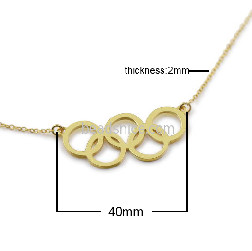 925 Sterling Silver Necklace Five-Ring Logo Pendant DIY Personalized Gift 2020